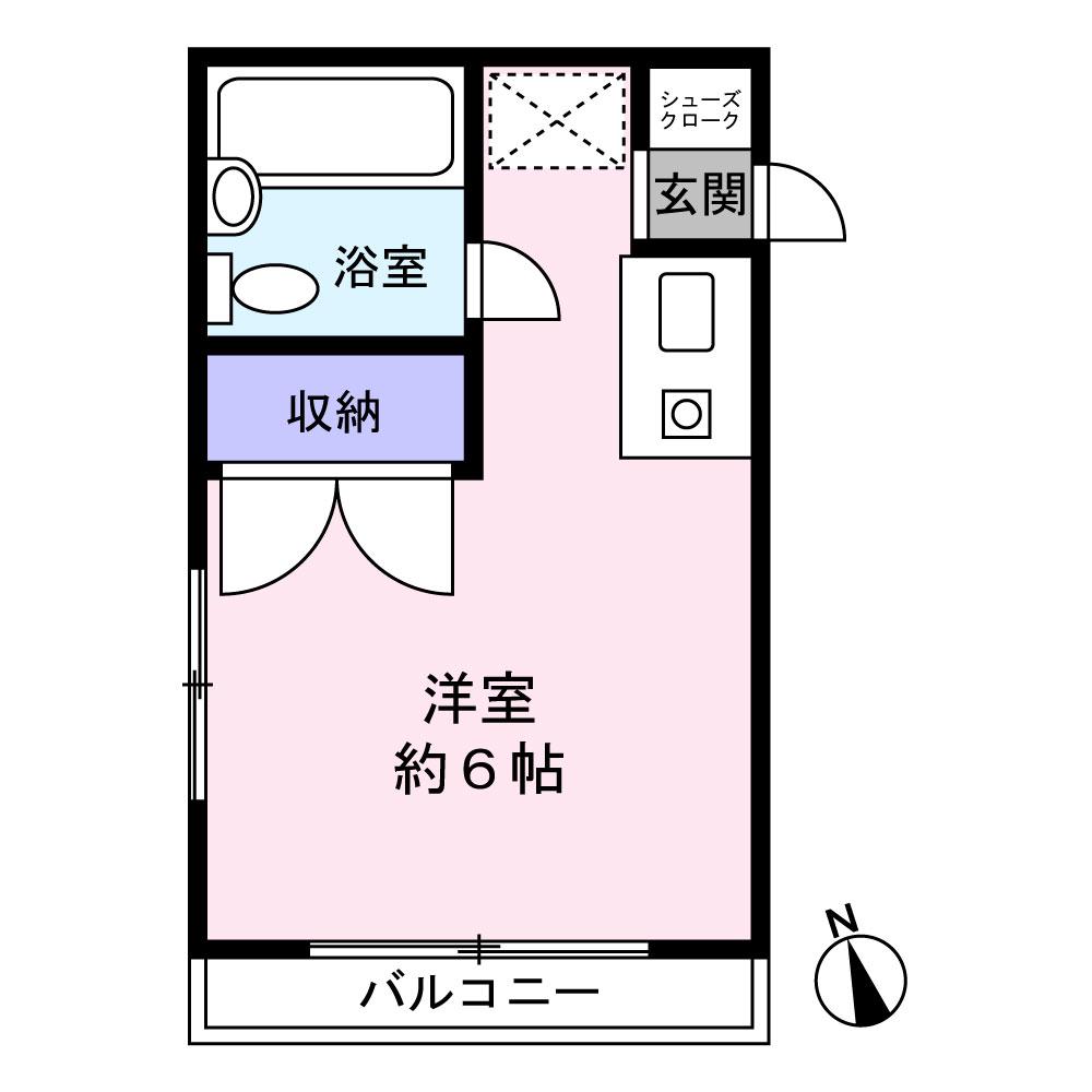 築港栄町ハイツ(ワンルーム/2階)の間取り写真