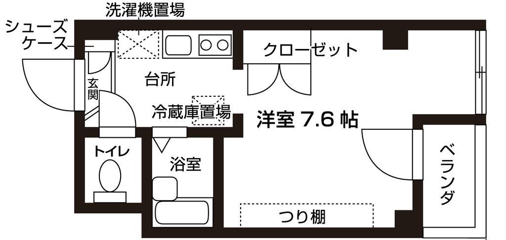 キッコーマス3(1K/3階)の間取り写真