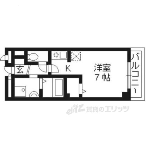 オーブ・ツダ(1K/2階)の間取り写真