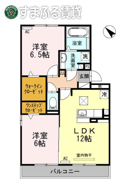 ソレイユ安祥II(2LDK/1階)の間取り写真
