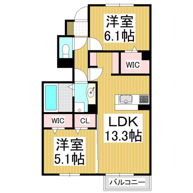 RAFFINATO(2LDK/1階)の間取り写真