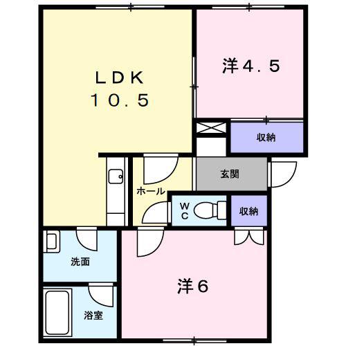 プラドール八軒(2LDK/2階)の間取り写真
