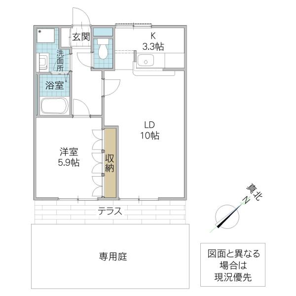 REPOSE HOME(1LDK/1階)の間取り写真