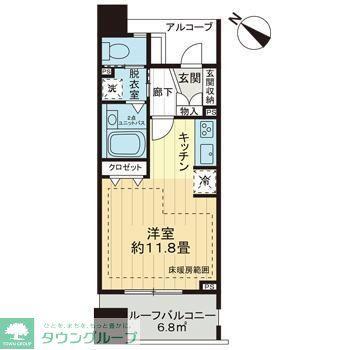 ライオンズ東十条ステーションプラザ(ワンルーム/2階)の間取り写真
