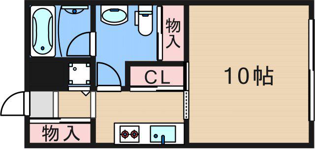パラドール北加賀屋(1K/1階)の間取り写真