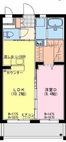 ヒカオオリエントマンション南館(1LDK/5階)の間取り写真