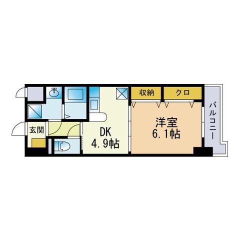 HF福岡レジデンスイースト(1DK/3階)の間取り写真