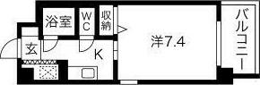 エスポア庄内緑地(1K/2階)の間取り写真