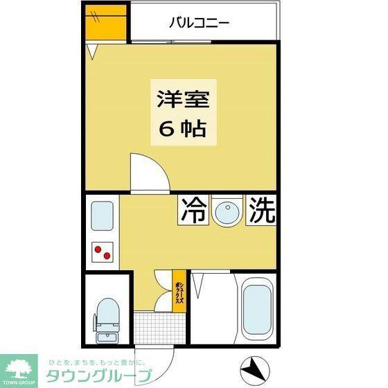 シャルムコート(1K/1階)の間取り写真