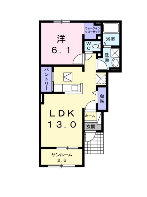 レジェンドXVIII(1LDK/2階)の間取り写真