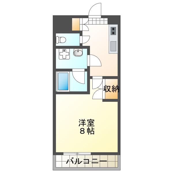 大供Aマンション(1K/3階)の間取り写真