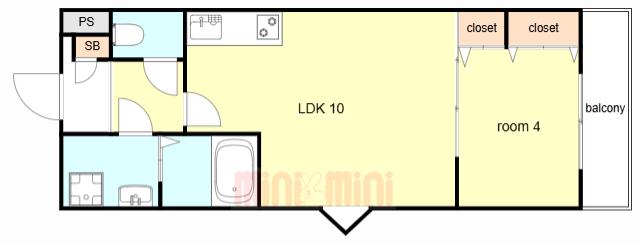 ジーメゾン明石クロノス(1LDK/2階)の間取り写真