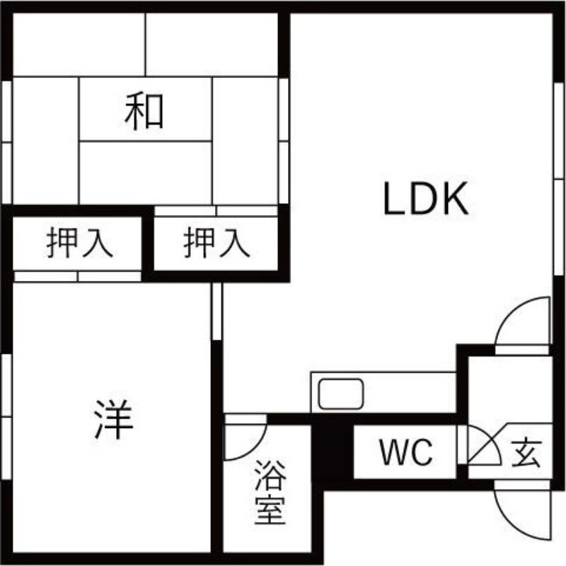 熊谷ハイム(2LDK/2階)の間取り写真