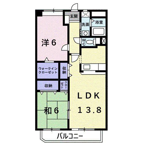 サンリバー(2LDK/3階)の間取り写真