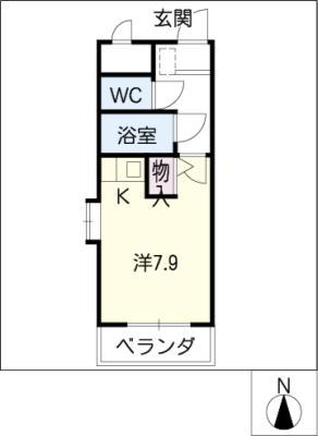 ラ・プチメール(ワンルーム/3階)の間取り写真