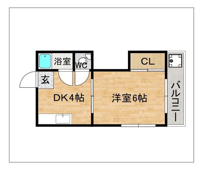 ハイツ片宗(1DK/1階)の間取り写真
