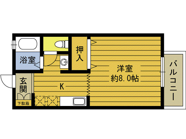 セジュールマキ37番館(1K/1階)の間取り写真