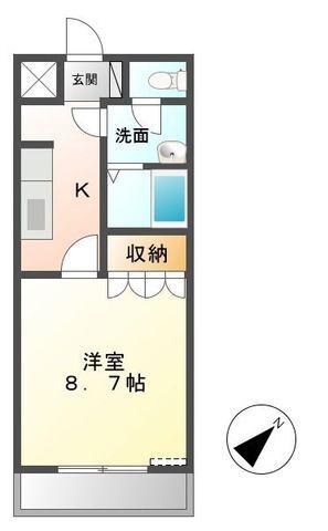PEAR-COURT3(1K/1階)の間取り写真