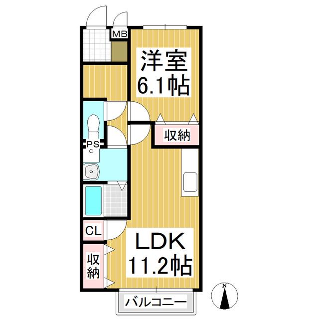 サープラスエレガント(1LDK/1階)の間取り写真