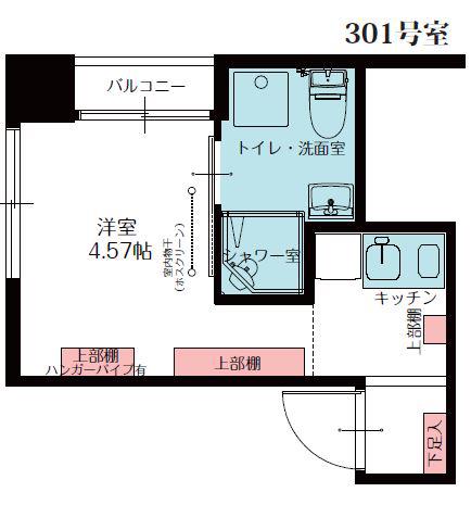 第二清嵐ハイツ(ワンルーム/3階)の間取り写真
