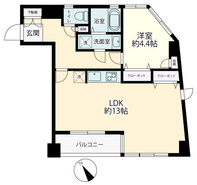 スターライトハイツ(1LDK/2階)の間取り写真