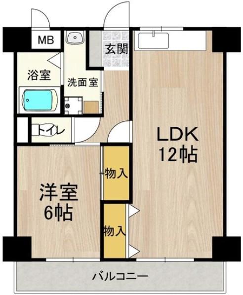 ロベリア弐番館(1LDK/4階)の間取り写真
