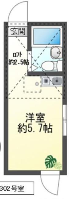 ライズ亀有(ワンルーム/3階)の間取り写真