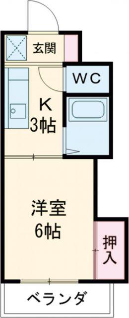 ロイヤル高野1号棟(1K/3階)の間取り写真