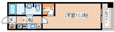 グラン・シーマ(1K/2階)の間取り写真