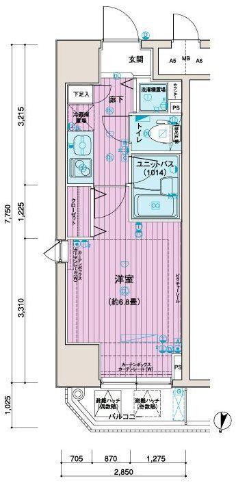 メインステージ中村橋(1K/9階)の間取り写真