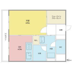 さくら館 本陣(1K/3階)の間取り写真