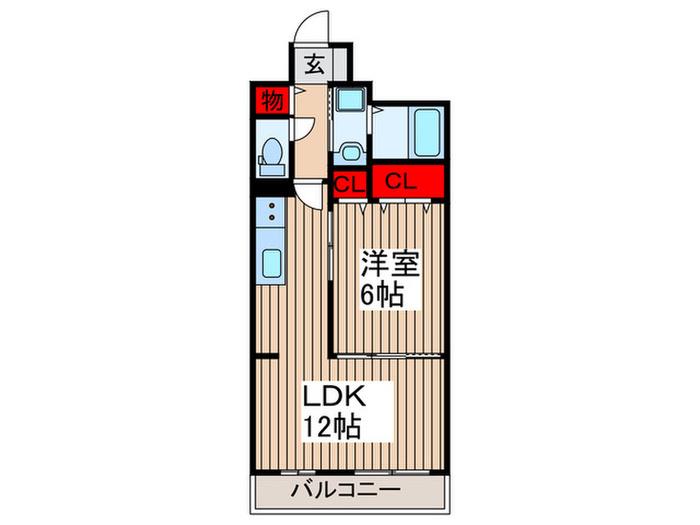 ユニゾン アザレアII(1LDK/1階)の間取り写真