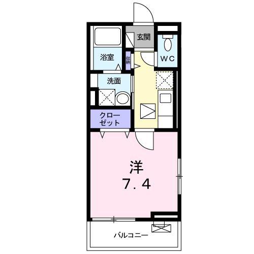 ブレヴィエII(1K/1階)の間取り写真