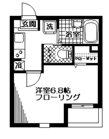 サニーコート永和(1K/2階)の間取り写真