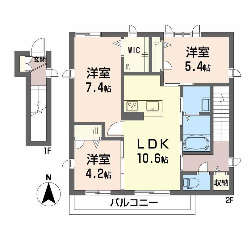 CASA VECCHIOII(3LDK/2階)の間取り写真
