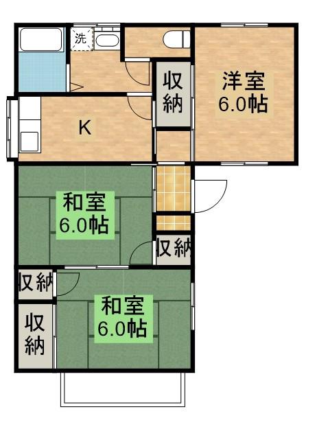 ベンハイツ(3K/1階)の間取り写真