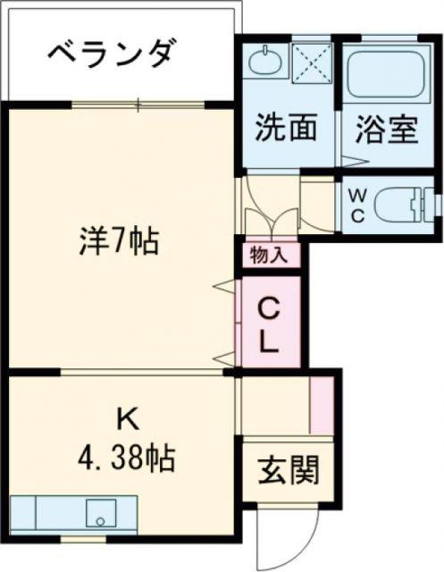 リヴェールS(1DK/1階)の間取り写真
