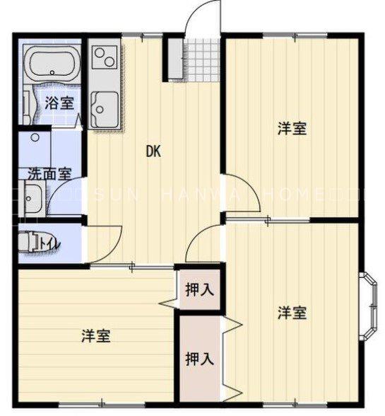 マンションクララ(3DK/2階)の間取り写真