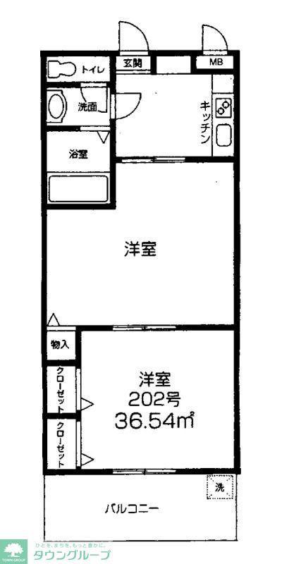 ヘリオス378相互(2K/2階)の間取り写真