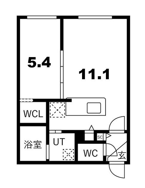 MODA N13(1LDK/2階)の間取り写真
