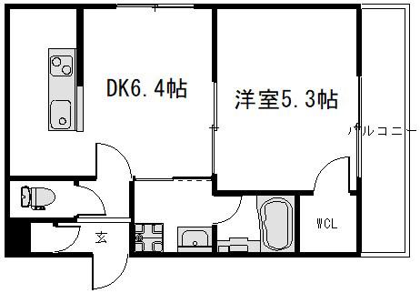 GARNET RESIDENCE聖護院ONE(1DK/1階)の間取り写真