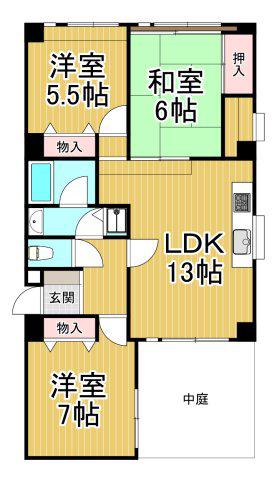 メゾン・ド・夙川(3LDK/1階)の間取り写真