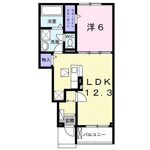 ビラ・パストラル(1LDK/1階)の間取り写真