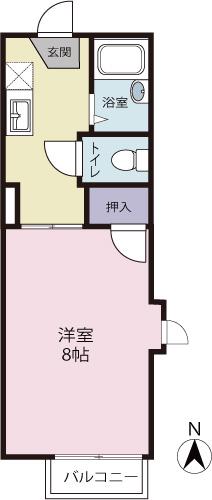グリーンハイツA(1K/1階)の間取り写真