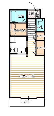カーサプリメーラ荒巻(1K/1階)の間取り写真