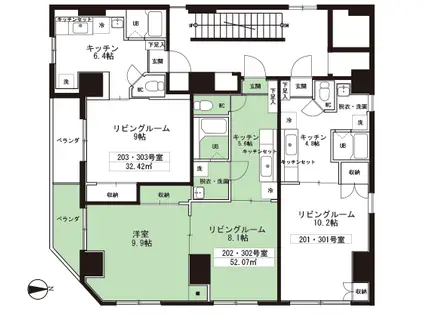 メゾンこばやし(2K/2階)の間取り写真