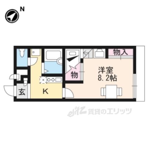 レオパレスグランヴィア東草津(1K/1階)の間取り写真