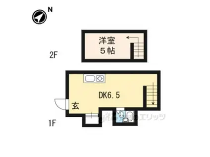 カスティロレヴィーPARTⅡ(1DK/2階)の間取り写真