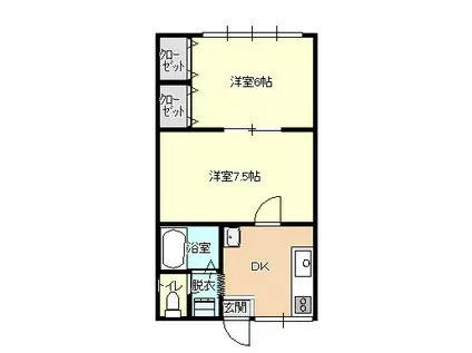 プラシード(2K/2階)の間取り写真