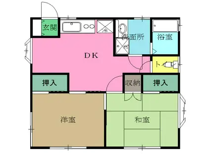 グレイスハイツII(2DK/1階)の間取り写真